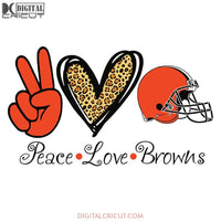 Cleveland Browns Heart Svg, Peace Love Browns Cricut File, Clipart, Football Svg, NFL Svg, Sport Svg, Love Football Svg