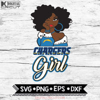 Los Angeles Chargers Girl Svg, NFL Svg, Cricut File, Svg, Football Svg, Black Woman Svg, BLM Svg