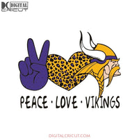 Minnesota Vikings Svg, Vikings Football Svg, Love Svg, NFL Svg, Cricut File, Clipart, Leopard Svg, Sport Svg, Love, Football Svg16