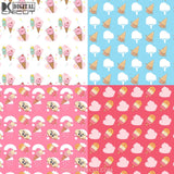 Cute Ice Cream Seamless Pattern Digital Papers Scrapbook Paper Background Wallpaper 12*12Inches