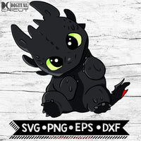 Cute Toothless, How to train your dragon art, baby dragon Svg, Cartoon Svg, Cricut File, Svg