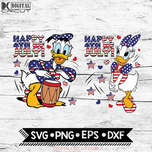 Daisy And Donald 4Th Of July Disney Svg Family