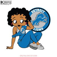 Detroit Lions, Betty Boobs Svg, Detroit Lions Svg, Black girl Svg, Black girl magic Svg, NFL Svg