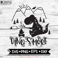 Dino-S'More Svg, Dinosaur cute, Camping Summer Camp S'mores Svg, Camping Svg, Cricut File, Svg
