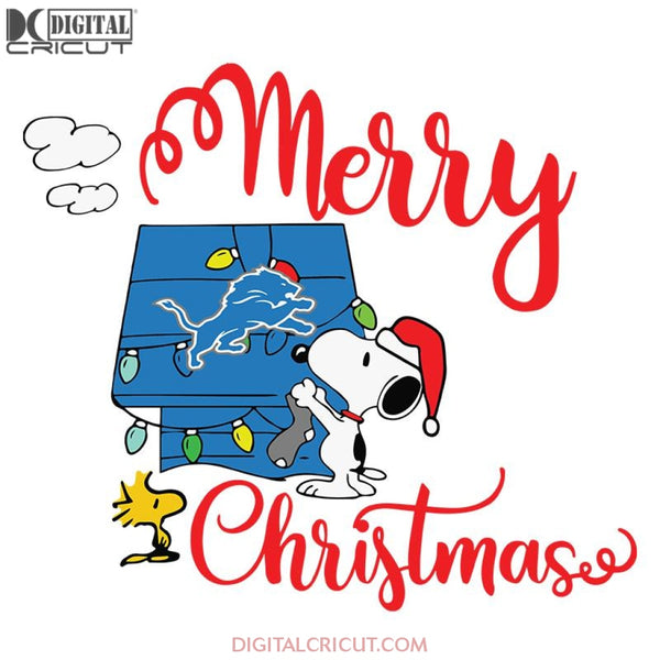 Detroit Lions Merry Christmas Svg, Cricut File, Clipart, Football Svg, NFL Svg, Sport Svg, Christmas Svg, Snoopy Svg, Png, Eps, Dxf