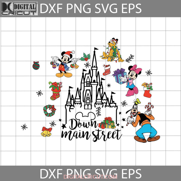 Down Main Street Christmas Svg Castle Merry Gift Cricut File Clipart Png Eps Dxf