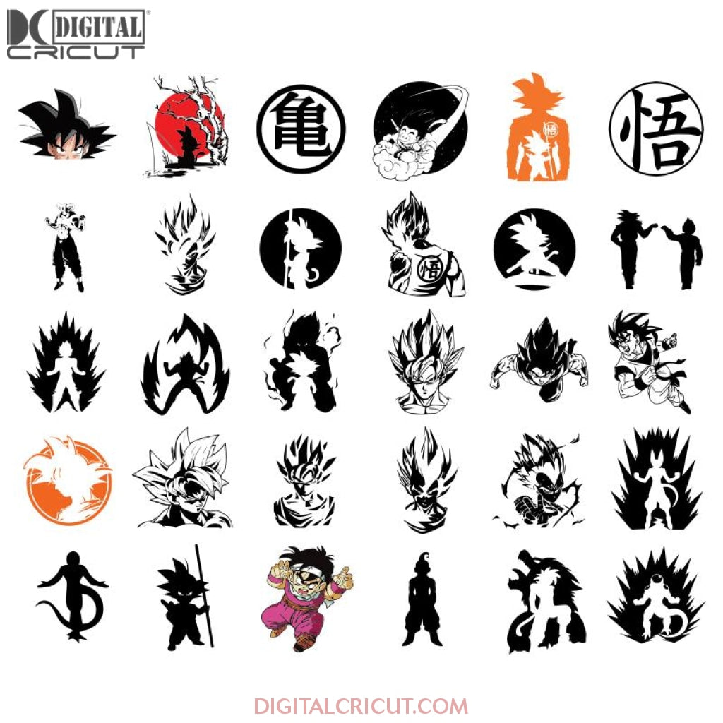 Dragon Ball Symbols SVG, Dragon Ball Vector, Dragon Ball Svg, Bundle