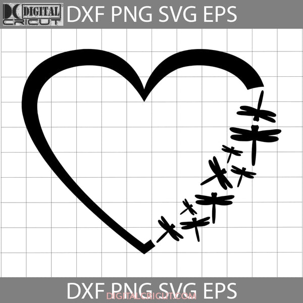 Dragonfly Heart Svg Heart Svg Valentines Day Cricut File Clipart Png Eps Dxf