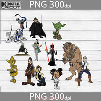 Inspired Star Wars Png Mickey Jafar Pluto Donald Duck Beast Bundle Cartoon Images 300Dpi