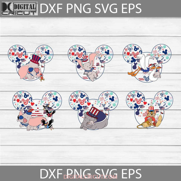 Dumbo 4Th Of July Svg Mickey Mouse Ears Bundle Of Independence Day America Cricut File Clipart Png