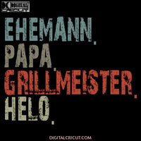 Ehemann Papa Grillmeister Helo Vintage Svg Files For Silhouette Cricut Dxf Eps Png Instant Download2