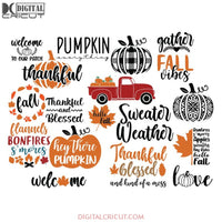 Fall Svg, Bundle, Fall Svg, Autumn Svg, Thanksgiving Svg, Cricut, Silhouette, Pumpkin Svg