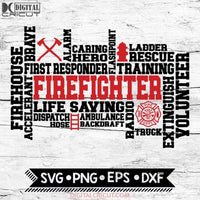 Firefighter Svg, Firefighter Word Art, Cricut File, Svg
