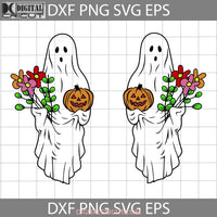 Floral Ghost Hugs Pumpkin Svg Halloween Cricut File Clipart Png Eps Dxf