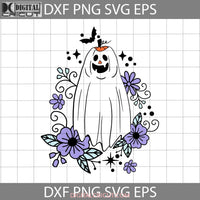 Floral Ghost Pumpkin Head Svg Halloween Cricut File Clipart Png Eps Dxf