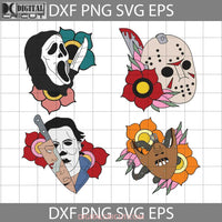 Floral Killer Face Svg Halloween Cricut File Clipart Png Eps Dxf