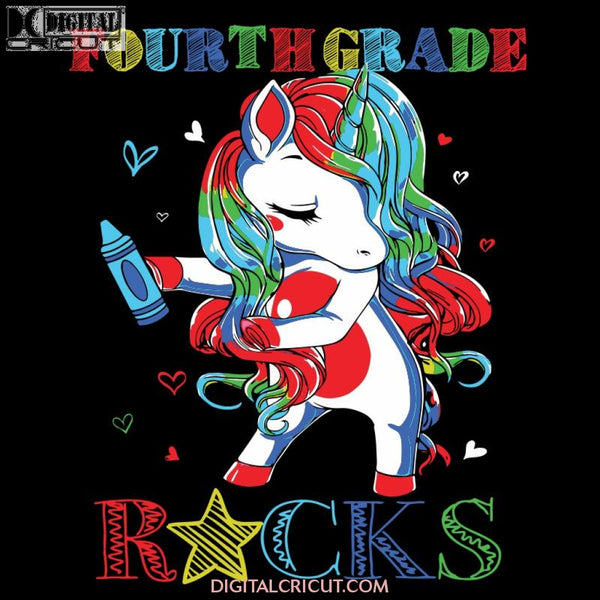 Fourth Grade Rocks Unicorn Floss Like A Boss Svg, Back To School Svg, Unicorn Svg, Flossing Svg, Cricut File