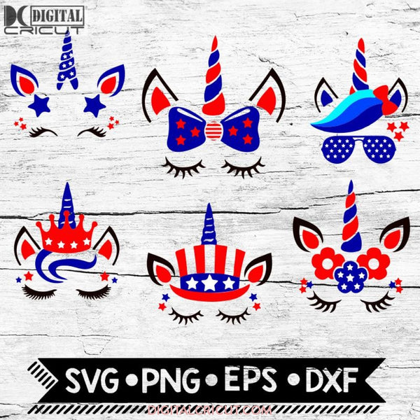 4Th Of July Unicorn Svg Fourth Svg Bundle Independence Day 4 Shirts Dxf Vinyl Clipart Patriotic