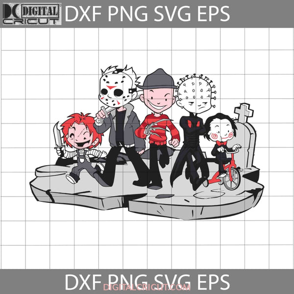 Scary Friends Svg Chucky Svg Pennywise Freddy Jason Halloween Gift Cricut File Clipart Png Eps Dxf