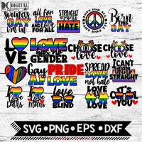 Gay Pride Svg Bundle Lgbt Cut Files Commercial Use Instant Download Printable Vector Clip Art