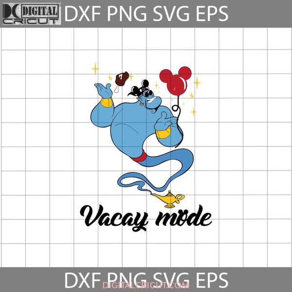 Genie Vacay Mode Svg Aladdin Cartoon Cricut File Clipart Png Eps Dxf