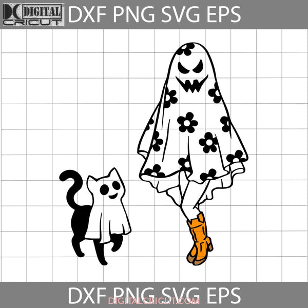 Ghost Cat Svg Halloween Cricut File Clipart Png Eps Dxf