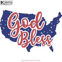 God Bless Svg Map American 4Th Of July Svg Cricut File Png Eps Dxf