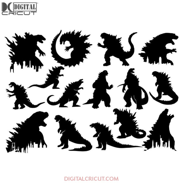 Godzilla Bundle Svg Files For Silhouette Cricut Dxf Eps Png Instant Download1