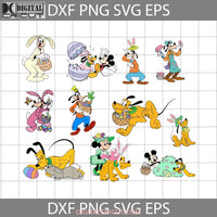 Goofy And Pluto With Eggs Svg Bunny Cartoon Bundle Easters Day Cricut File Clipart Png Eps Dxf