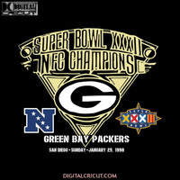 Green Bay Packers Cut File, Super Bowl XXXII , Cricut Silhouette, Clipart, NFL Svg, Football Svg, Sport Svg