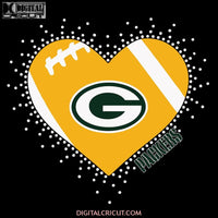 Green Bay Packers Heart Svg, Cricut File, Clipart, Football Svg, NFL Svg, Sport Svg, Love Football Svg, Png, Eps, Dxf