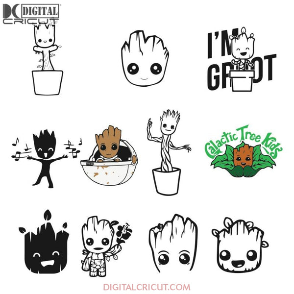 Groot Svg, Baby Groot Svg, I'm Groot Svg, Groot Tree Svg, Disney Svg, Cricut File, Clipart, Silhouette Cameo, Svg, Png, Eps, Dxf