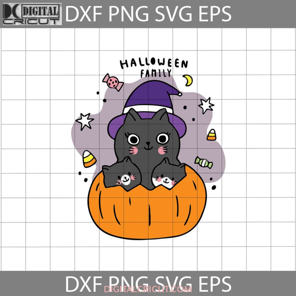 Halloween Family Svg Cat Witch Svg Pumpkin Gift Funny Cuties Horror Cricut File Clipart Png Eps Dxf