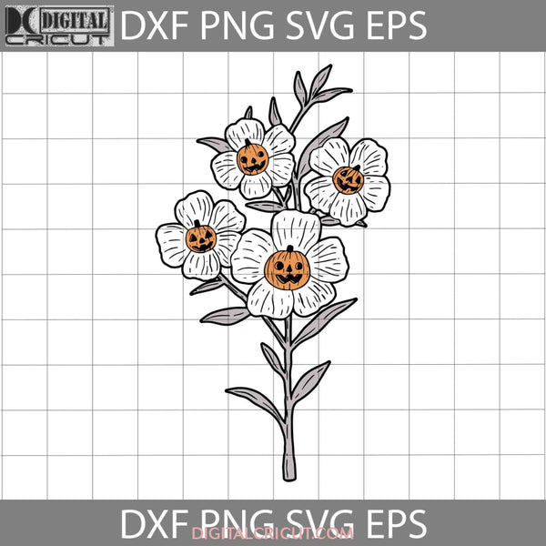 Halloween Pumpkin Flower Svg Cricut File Clipart Png Eps Dxf