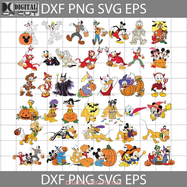 Mickey And Friends Halloween Svg Donald Pluto Daisy Duck Goofy Bundle Svg Cricut File Clipart Png