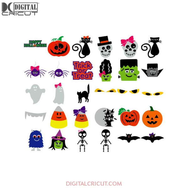 Halloween Svg, Bundle, Cricut File, Silhouette Cameo, Skelecton Svg, Black Cat Svg