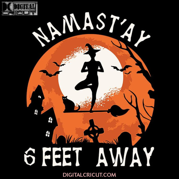 Halloween Witch Yoga Namast'ay 6 Feet Away Blood Moon