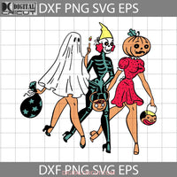 Halloween Women Spooky Ghost And Sketelon Svg Cricut File Clipart Png Eps Dxf