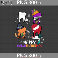 Happy Hallothanksmas Png Teeth Halloween Thanksgiving Christmas Digital Images 300Dpi