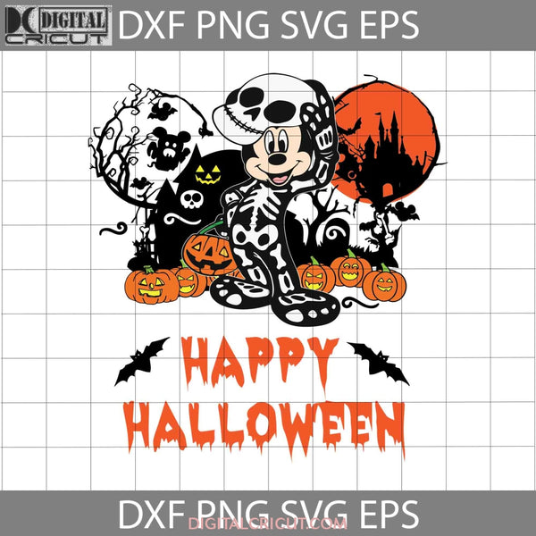 Happy Halloween Mickey Skeleton Svg Cricut File Clipart Png Eps Dxf