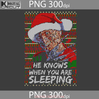 He Knows When You Are Sleeping Png Ugly Christmas Gift Images 300Dpi