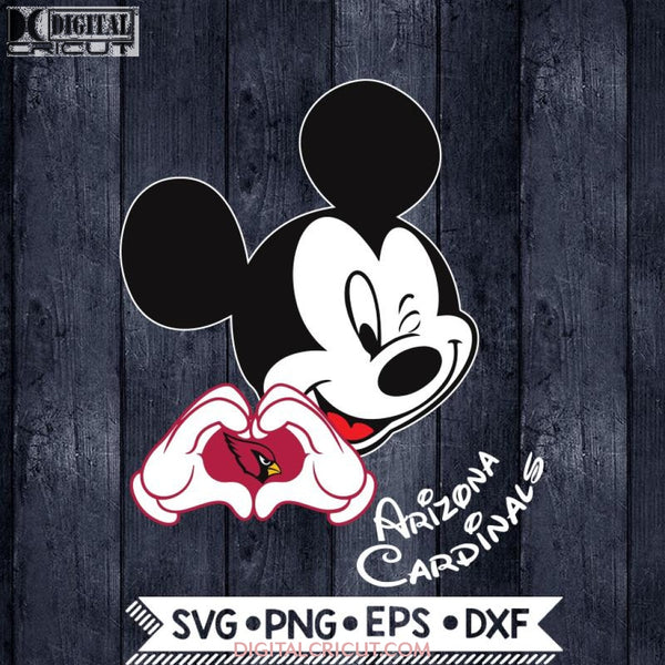 Arizona Cardinals Svg, Love Svg, Heart Mickey Mouse Love Svg, NFL Svg, Disney Svg, Football Svg, Cricut File, Svg