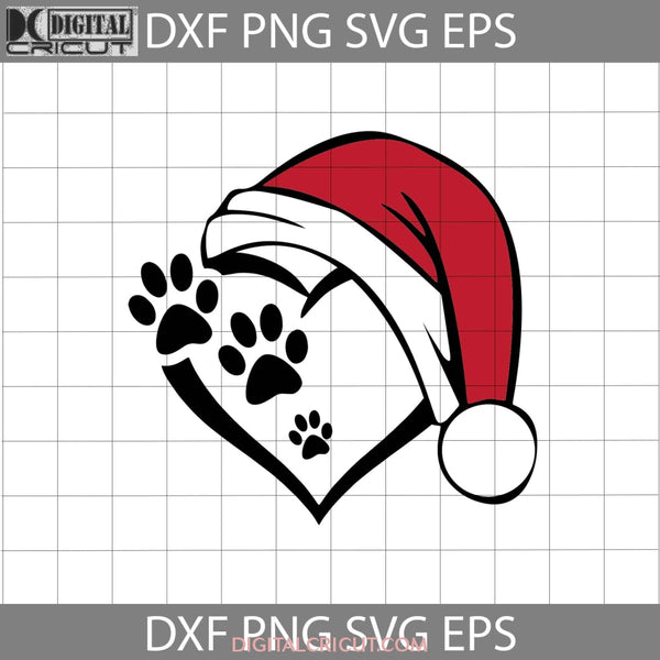 Heart Paw Dog Christmas Svg Gift Cricut File Clipart Png Eps Dxf