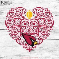 Arizona Cardinals, Heart SVG, NFL Svg, Football Svg, Cricut File, Svg
