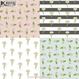Hello Daisy Floral Spring Seamless Pattern Digital Papers Scrapbook Paper Background Wallpaper