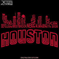 Houston Pro Basketball Team Skyline Names Svg Sport