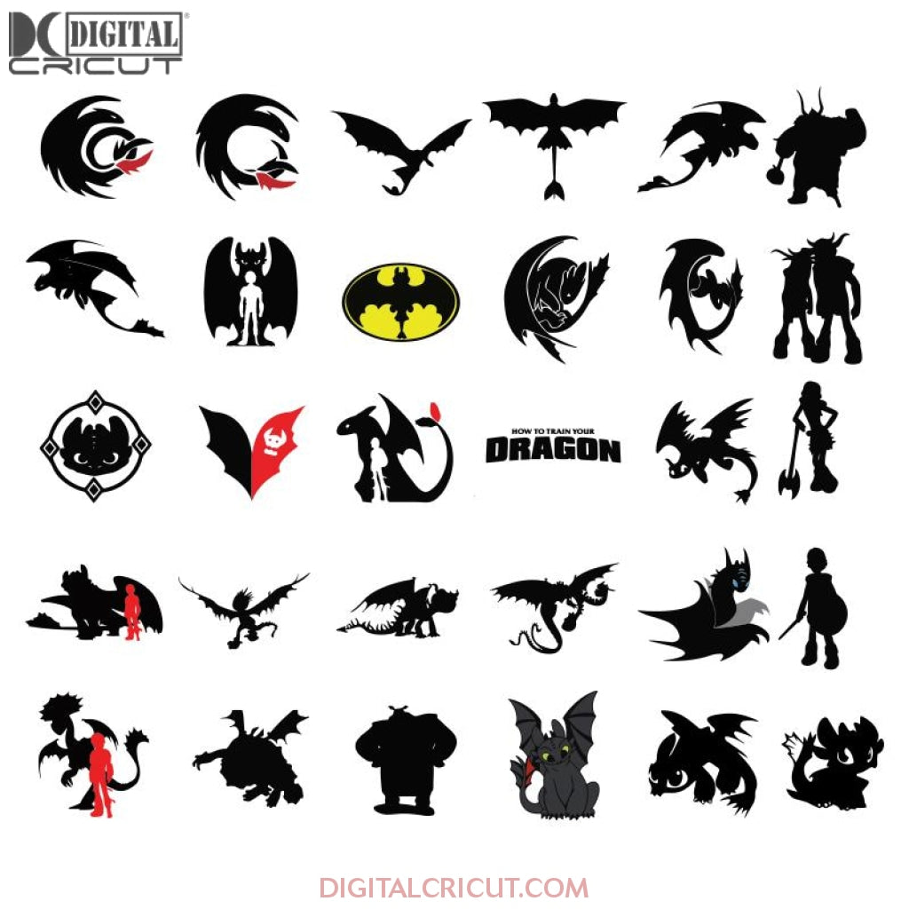 How To Train Your Dragon Svg Toothless Svg, Dragon Svg, Silhouette Cam ...