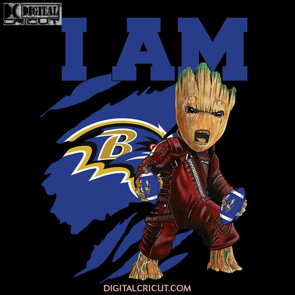 I Am Groot PNG Baltimore Ravens PNG, NFL PNG, Football PNG, Football Mom PNG, Printable 300 DPI