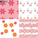 I Carrot Even Retro Bunny Spring Easter Seamless Pattern Digital Papers Scrapbook Paper Background