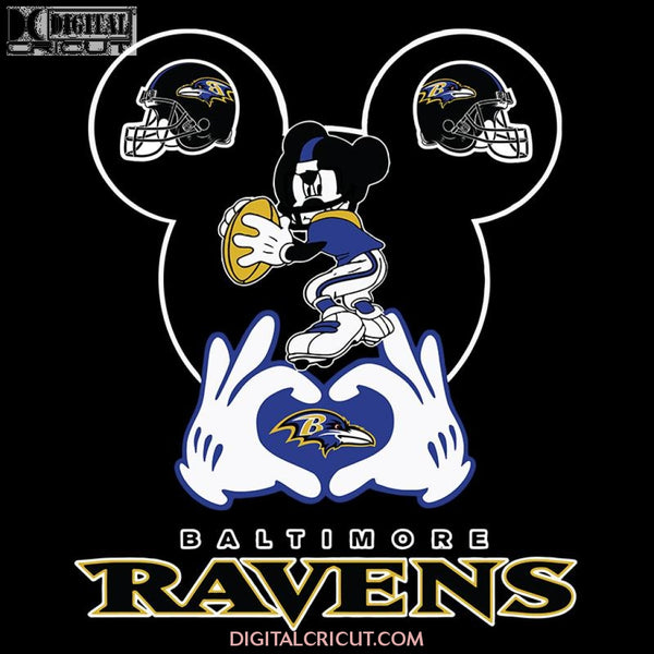 I Love The Ravens Mickey Mouse Baltimore Ravens Svg, Cricut File, Clipart, NFL Svg, Sport Svg, Football Svg, Baltimore Svg